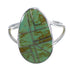 Turquoise Inlay And Sterling Silver Southwest Ring Size 5-1/4 WX58744